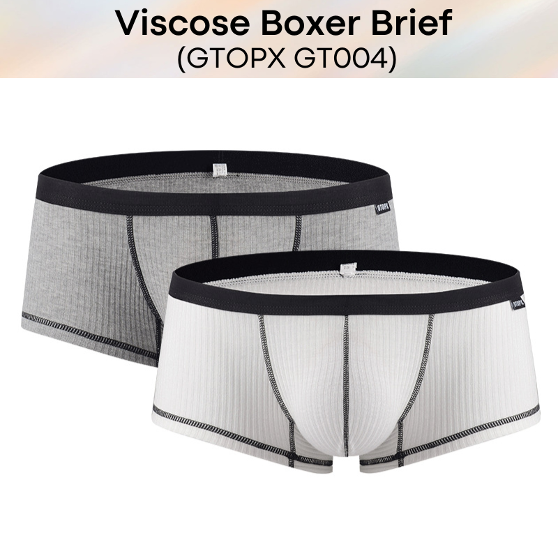 Men's Boxer: Viscose Low Rise Boxer Brief with Contour Lines (GT004)