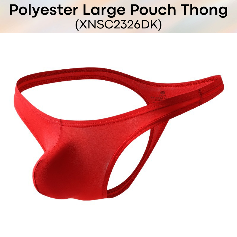 Men's Thong: Polyester Large 3D Pouch T Back Thong Underwear (XNSC2326DK)