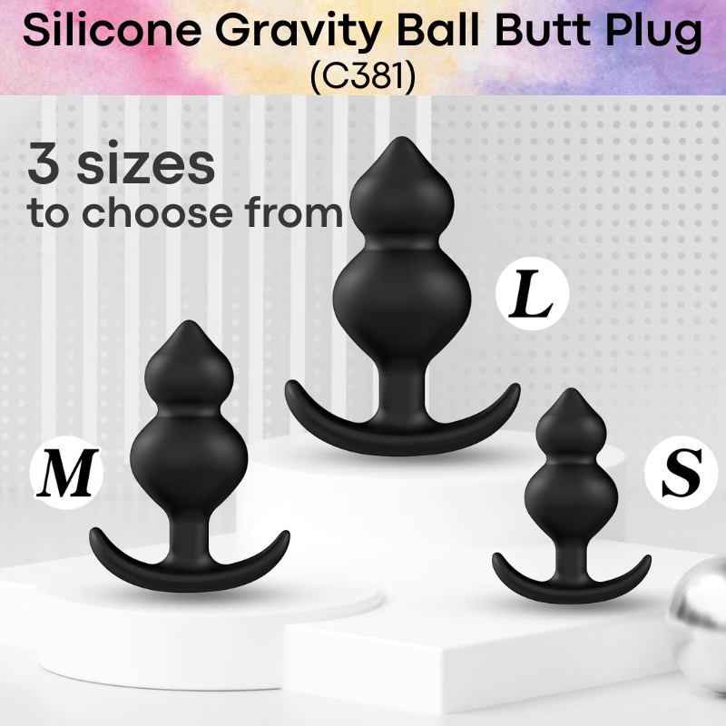 Adult Toy: Silicone Gravity Ball Butt Plug (C381)