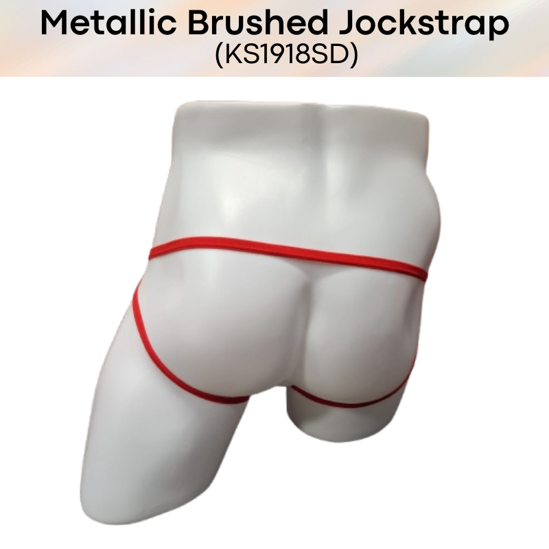 Men's Jockstrap: Polyester Metallic Brushed Look Jockstrap with Large 3D Pouch (KS1918SD)