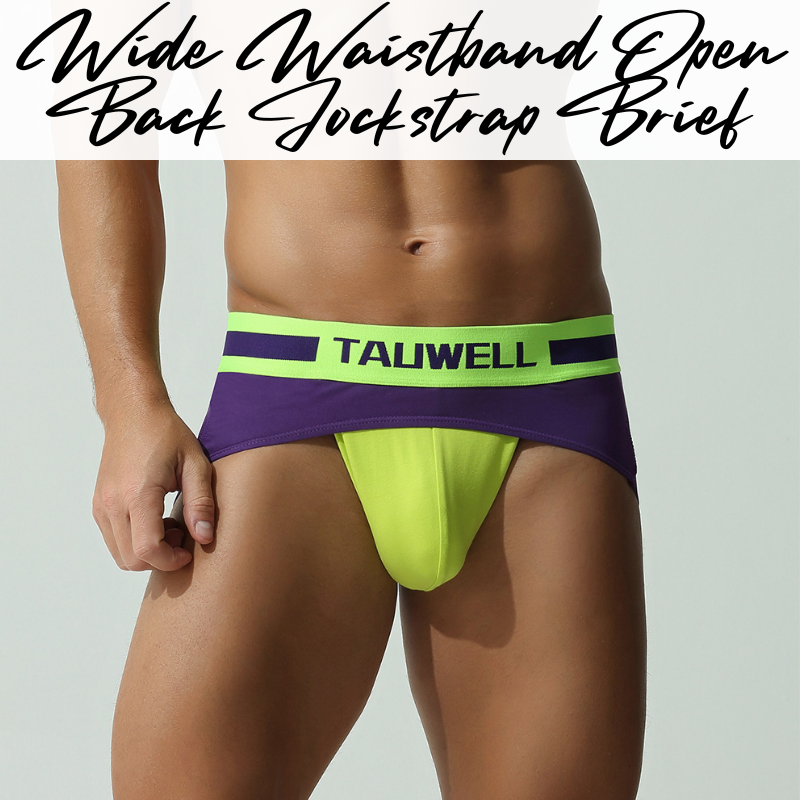 Men's Jockstrap: Wide Waistband with Side Flap Jockstrap Backless Brief Underwear (TW26102)