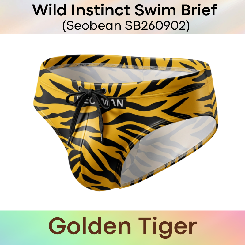 Lifestyle: Men's Animal Wild Instinct Printed Swimming Brief Trunks (SB260902)