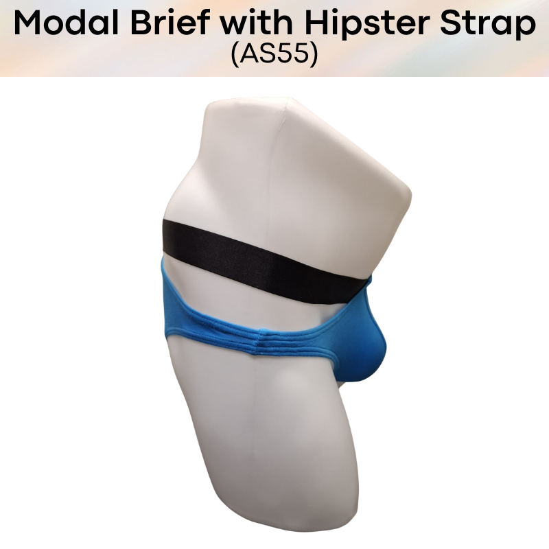 Men's Brief: Modal Bikini Brief with Hip V Strap Underwear (AS55)