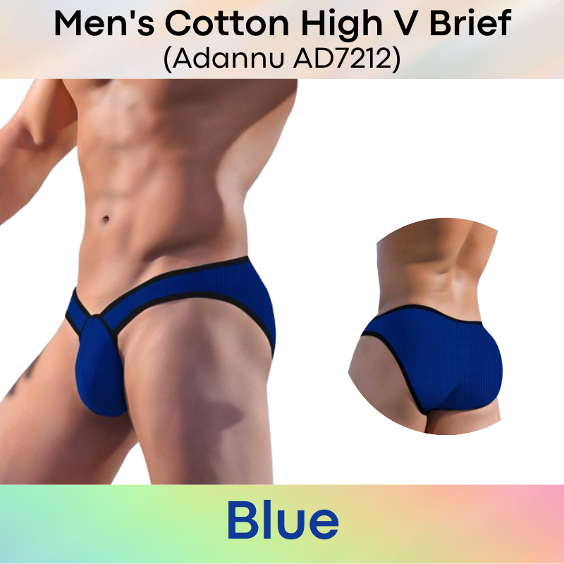 Men's Brief : Cotton High V Brief with 3D Pouch (Adannu AD7212)