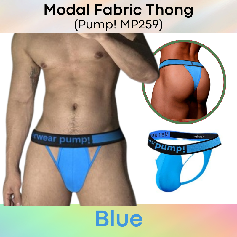 Men's Thong : Modal Fabric with 4cm Waistband Thong (Pump! MP259)