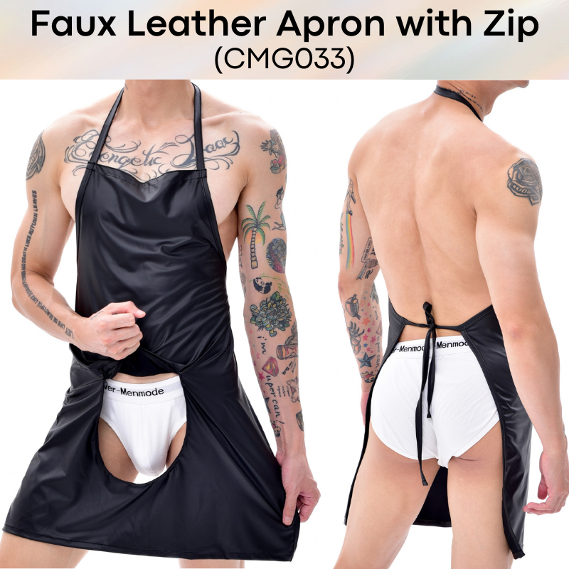 Lifestyle: Polyester Faux Leather Apron with Opening Zipper (CMG033)