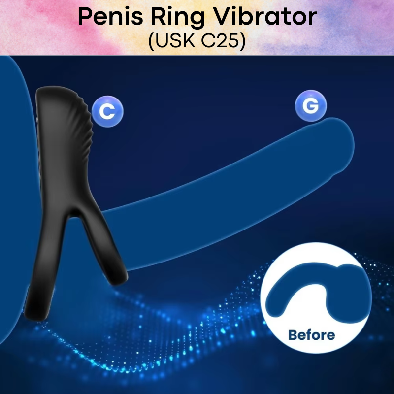 Adult Toy: Men's Silicone Vibrating Penis Ring (USKC25)