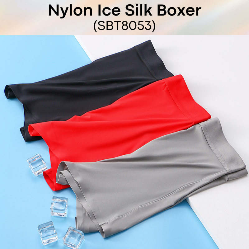 Men's Boxer: Nylon Ice Silk Boxer Trunks Underwear (SBT8053)