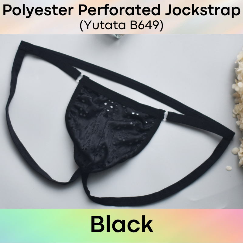 Men's Jockstrap: Polyester Perforated Pouch Slim Band Jockstrap (B649)