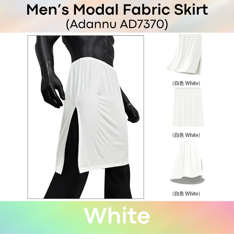 Men's Sleepwear: Modal Fabric Skirt with High Side Slit Opening (AD7370)