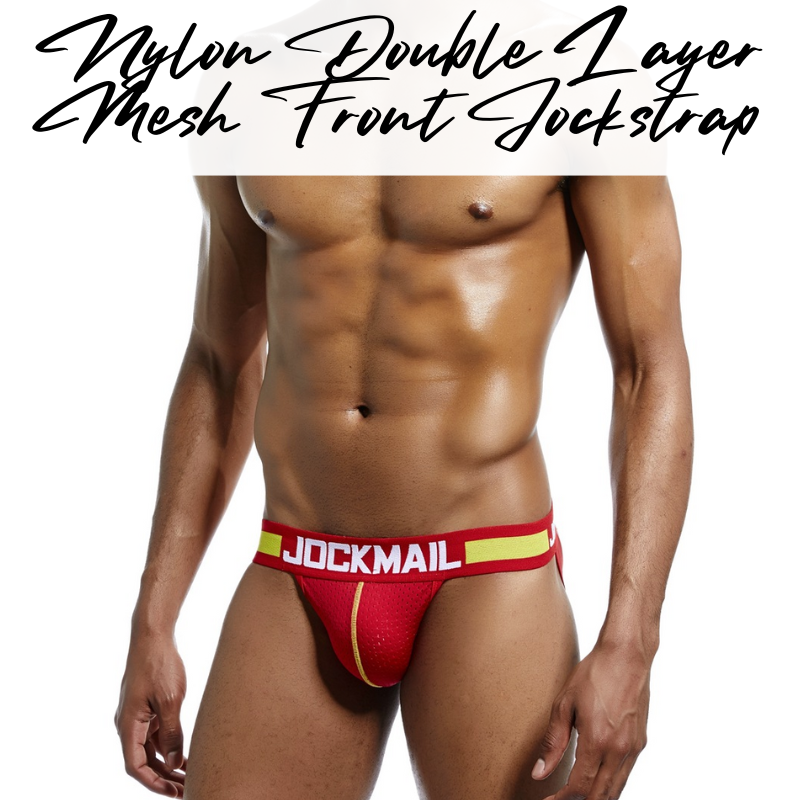 Men's Jockstrap: Double Layer Mesh Sports Jockstrap with Wide Waistband (JM201)