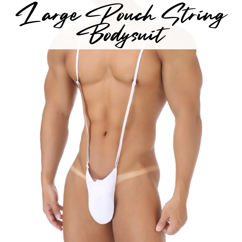 Men's Bodysuit: Large Pouch Adjustable String Bodysuit with GString Underwear (CMF452)