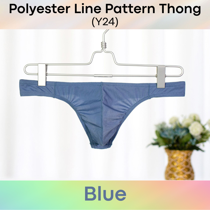 Men's Thong : Polyester Line Pattern Thong (Y24)