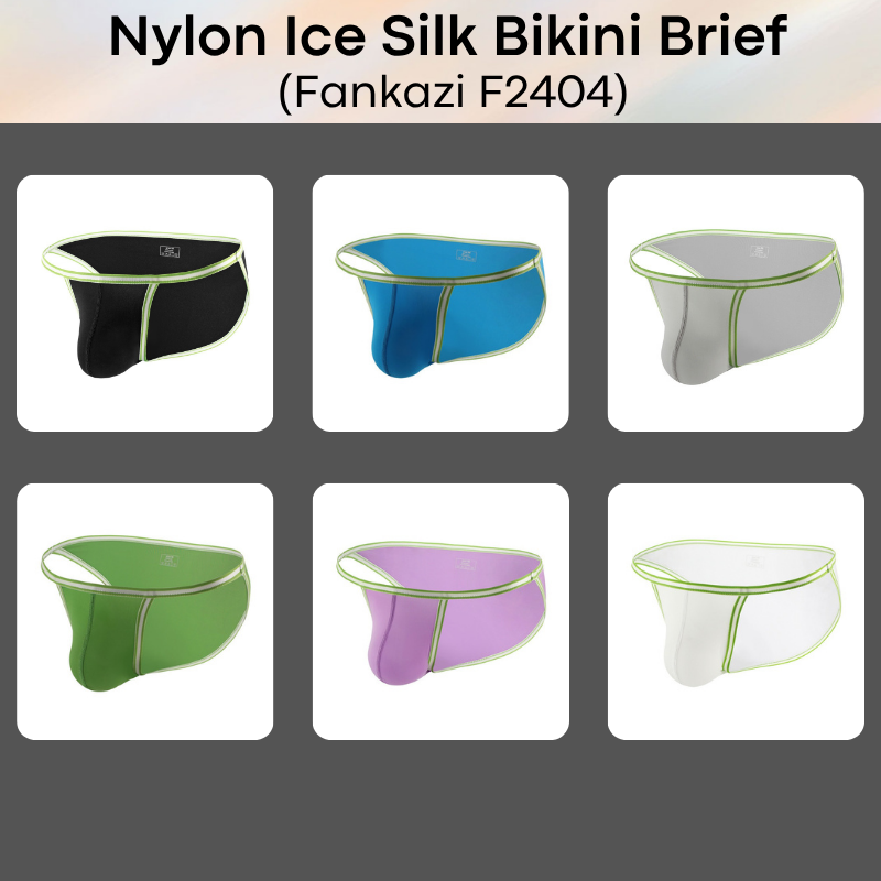 Men's Brief: Nylon Ice Silk Bikini Brief (F2404)
