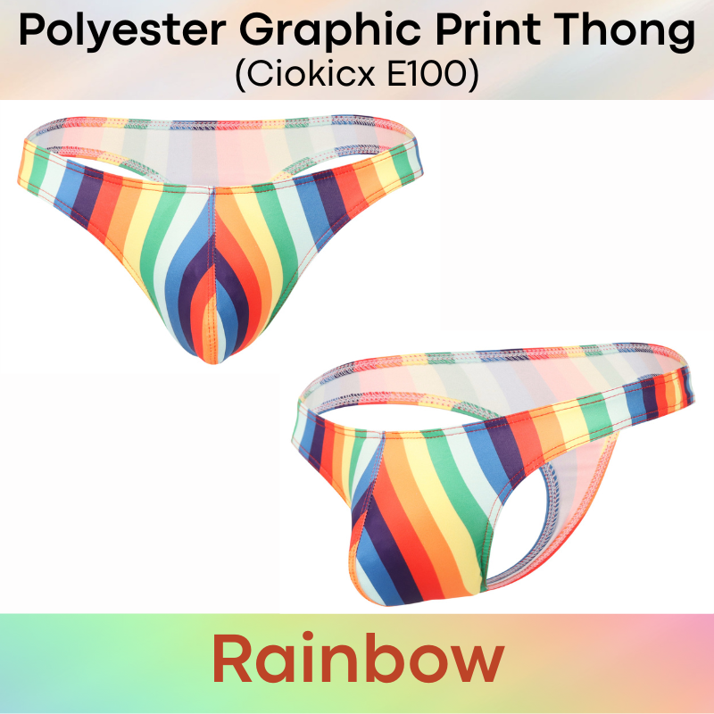 Men's Thong : Polyester Graphic Print Low Waist Thong (Ciokicx E100)