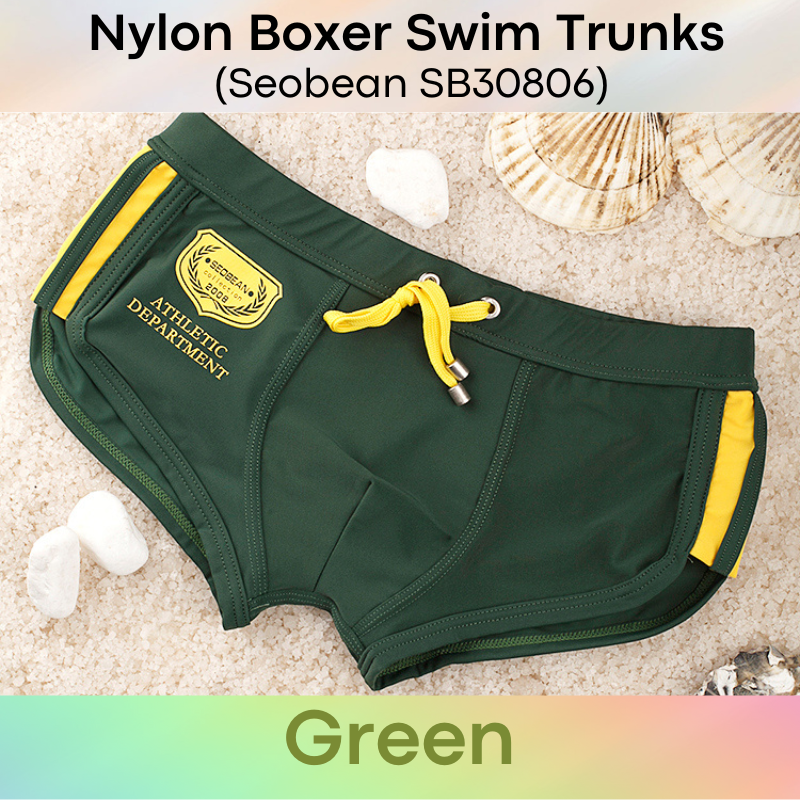 Men's Swimwear: Nylon Low Rise Boxer Swim Trunk with Drawstring (SB30806)