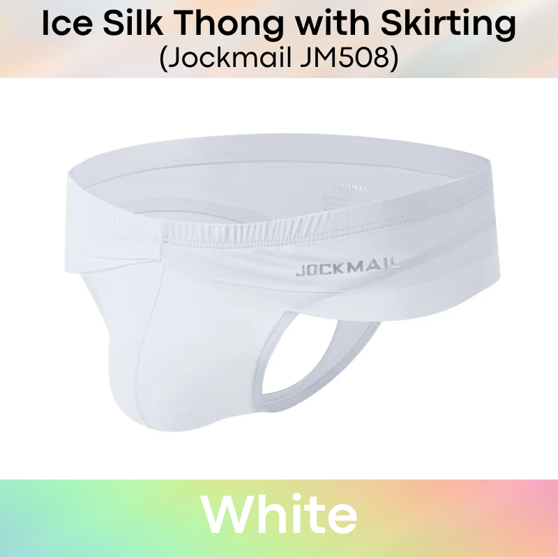 Men's Thong: Polyester Ice Silk Thong with Skirting Underwear (JM508)