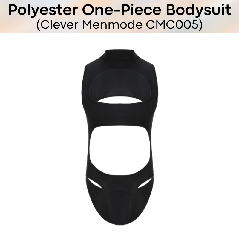 Men's Bodysuit: Polyester Brief Bodysuit Underwear with Removable Stud Button (CMC005)