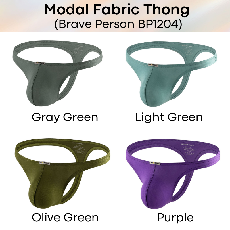 Men's Thong: Modal Fabric Low Waist Thong Underwear (BP1204)