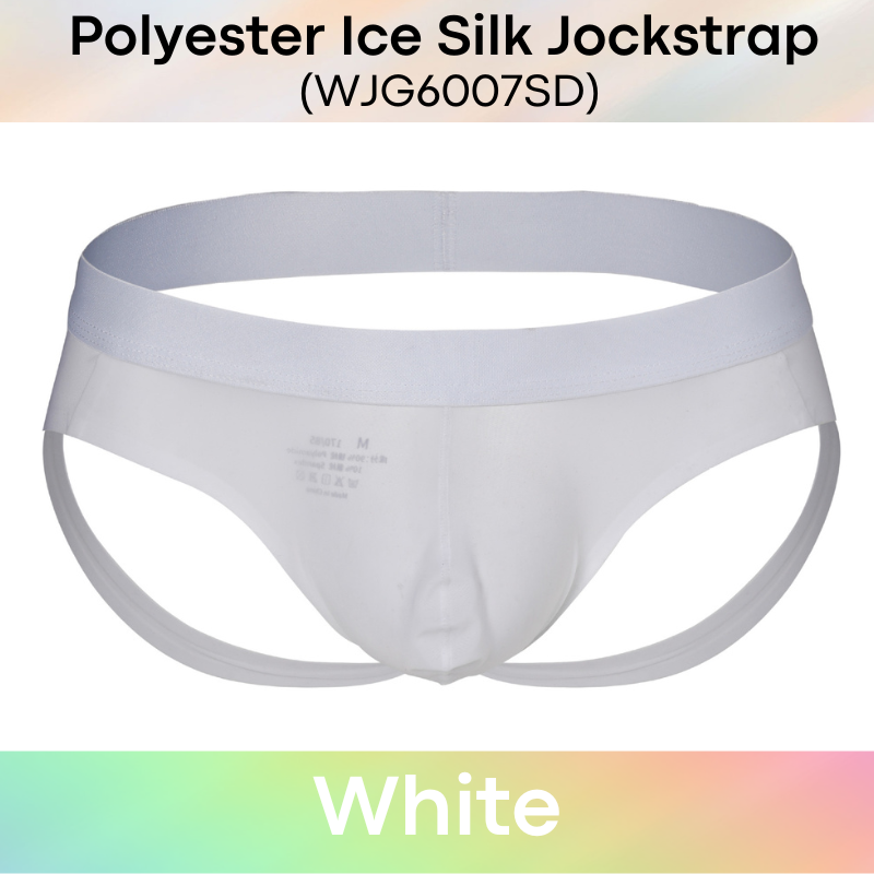 Men's Jockstrap: Polyester Ice Silk Thin Low Waist Jockstrap Underwear (WJG6007SD)