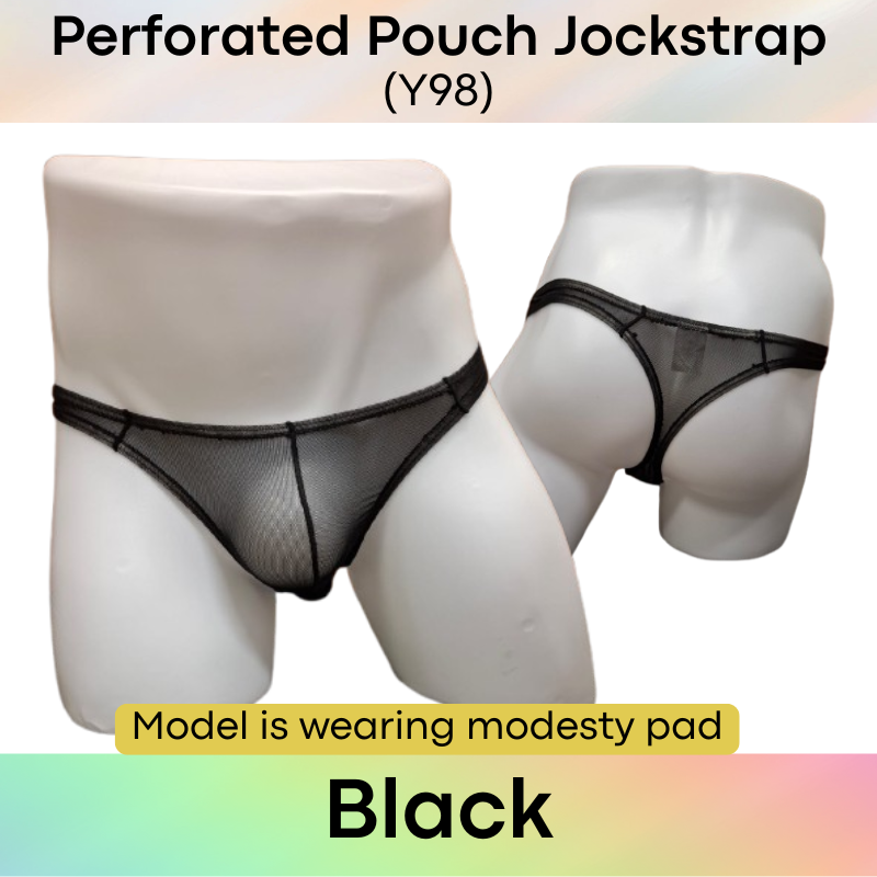 Men's Thong: Polyester Mesh Low Waist Thong (Y98)