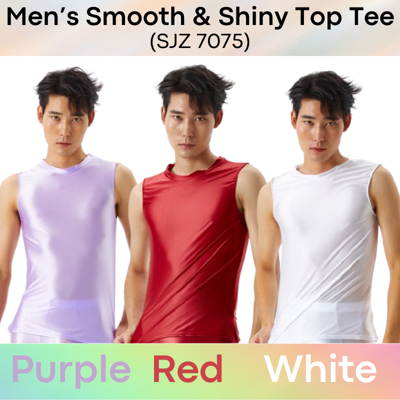 Men's Tee : Silky Smooth Tight Fit Sleeveless Round Neck Tee (SJZ 7075)