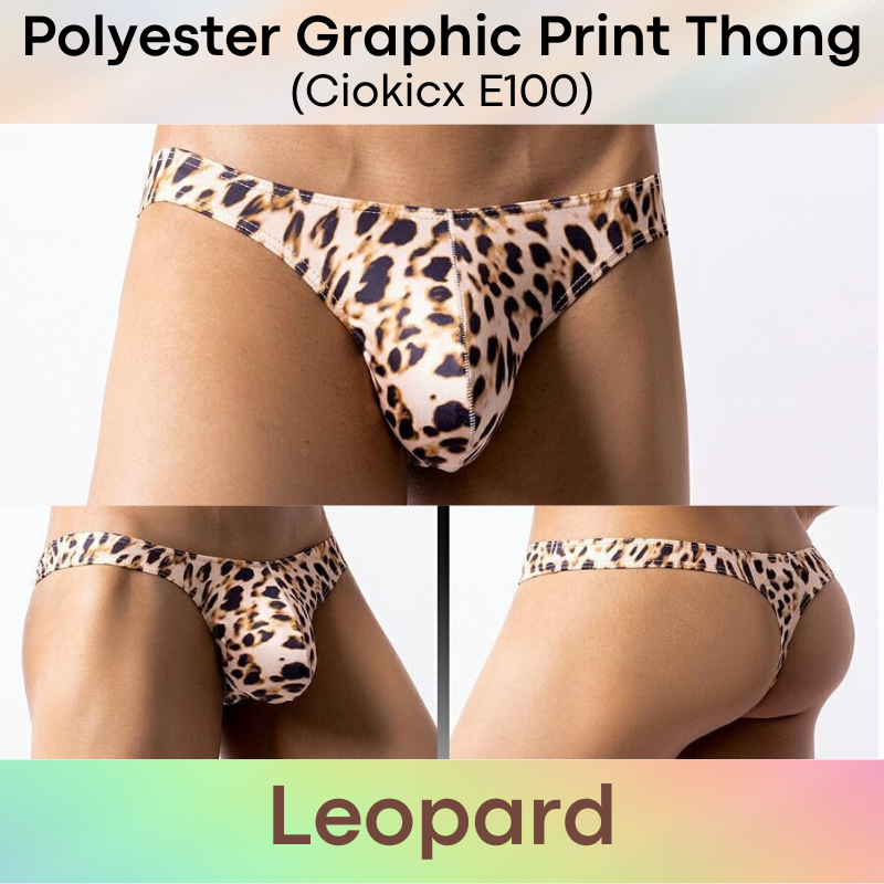 Men's Thong : Polyester Graphic Print Low Waist Thong (Ciokicx E100)