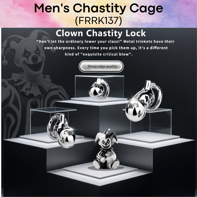 Adult Toy: Men's Aluminum Alloy Clown Chastity Cage (FRRK137)