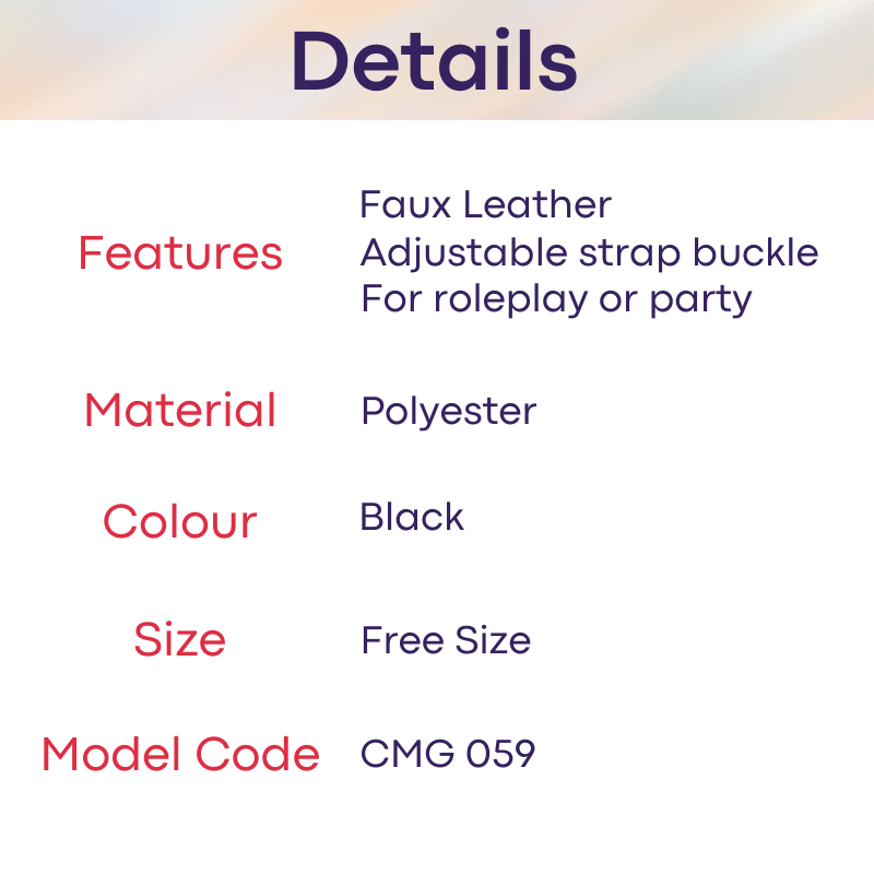 Men's Harness: Faux Leather Shoulder Strap with Adjustable Buckle (CMG059)