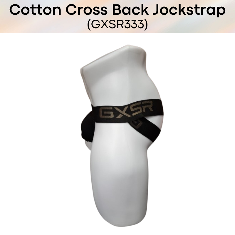 Men's Jockstrap: Cotton Double Layer Pouch Cross Back Jockstrap Underwear (GXSR333)