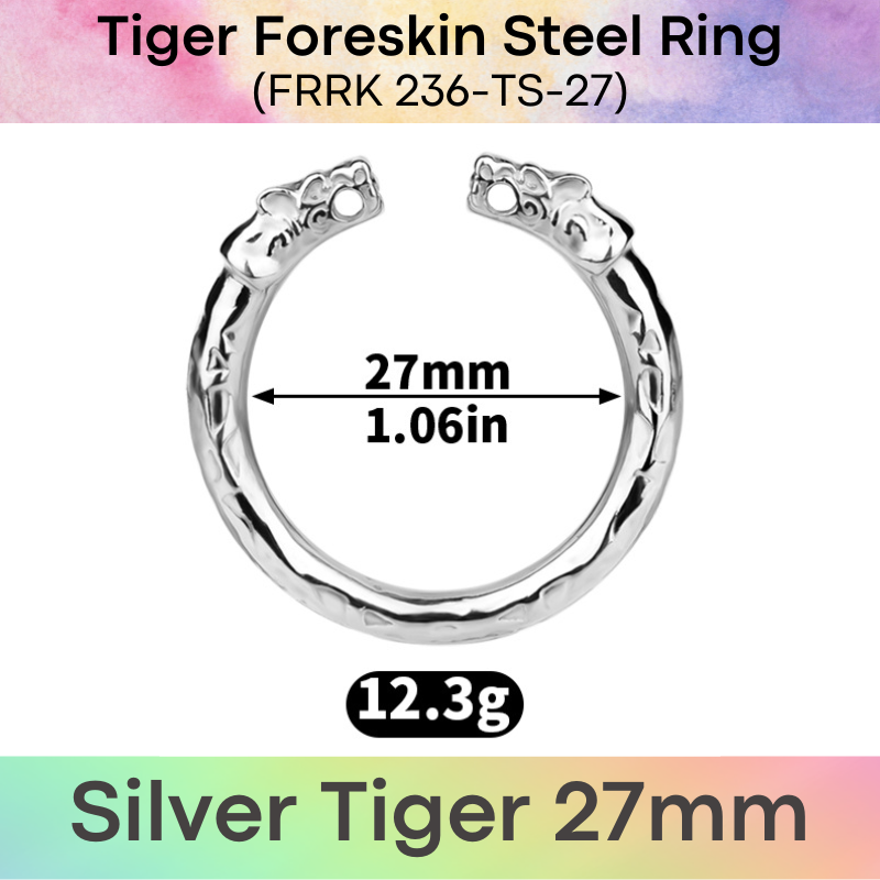 Adult Toy: Men's Foreskin Beast Design 304 Stainless Steel Ring (FRRK236/FRRK237)
