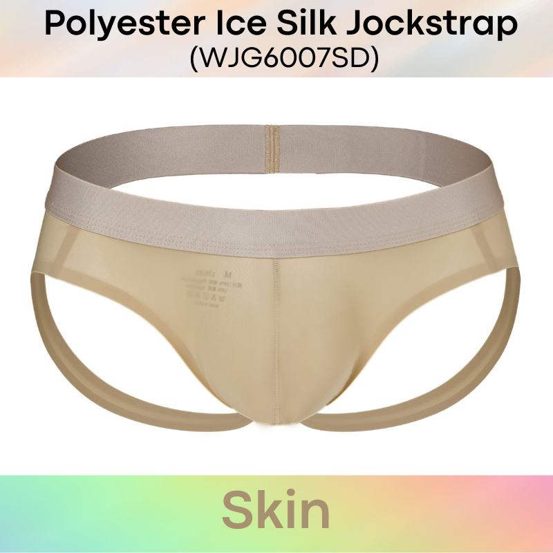 Men's Jockstrap: Polyester Ice Silk Thin Low Waist Jockstrap Underwear (WJG6007SD)
