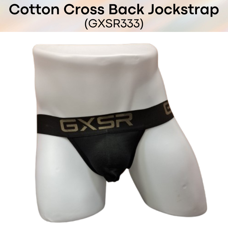 Men's Jockstrap: Cotton Double Layer Pouch Cross Back Jockstrap Underwear (GXSR333)