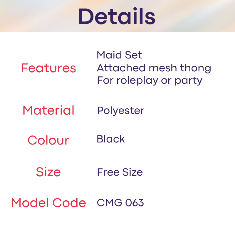 Men's Lifestyle: Unisex Polyester Mesh Maid Apron with Thong Costume Set for Roleplay (CMG063)