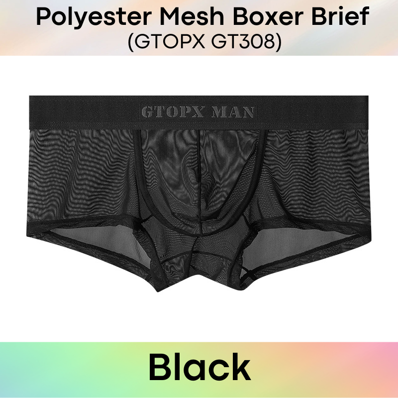 Men's Boxer: Full Mesh Boxer Brief Trunks (GT308)