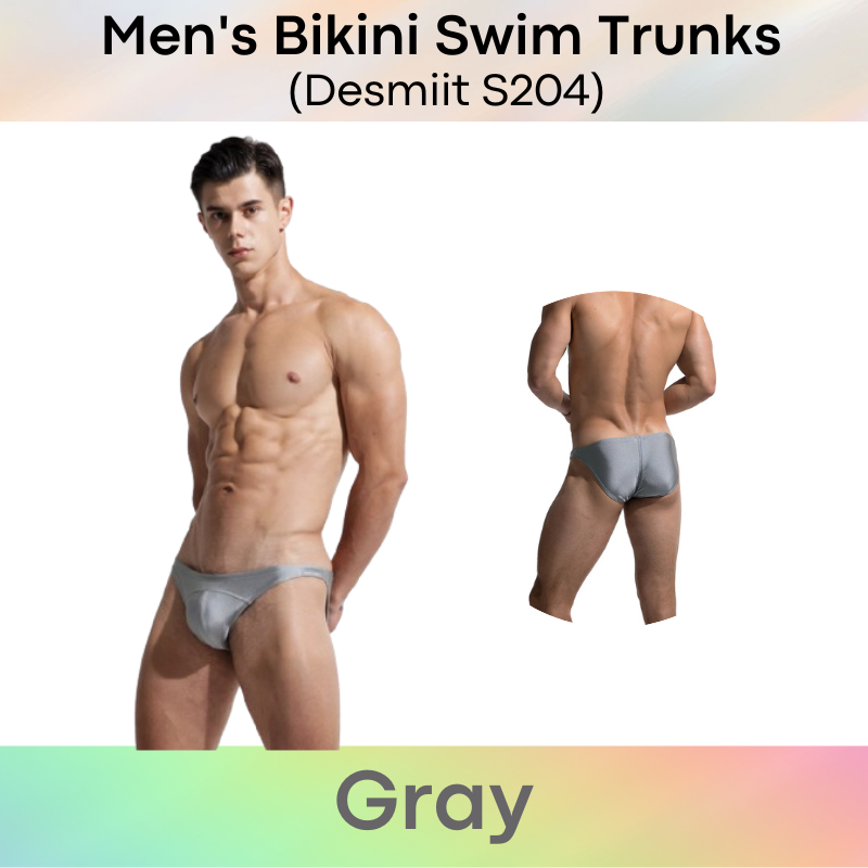 Men's Swimwear : Bikini Swim Trunks with Drawstring (Desmiit S204)