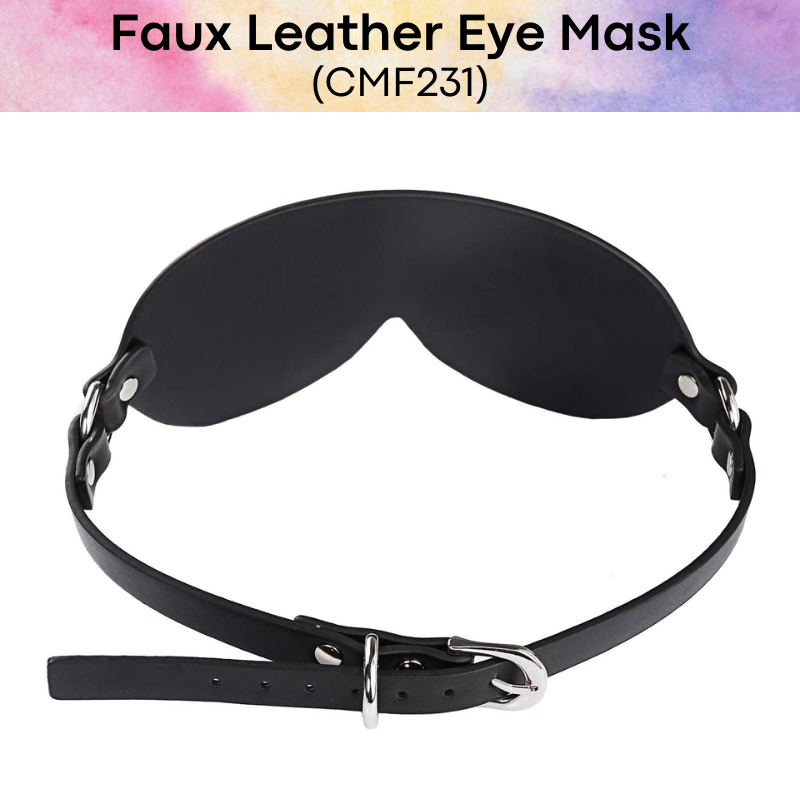 Men's Adult Toy: Roleplay PU Faux Leather Eye Mask with Belt Loop (CMF231)