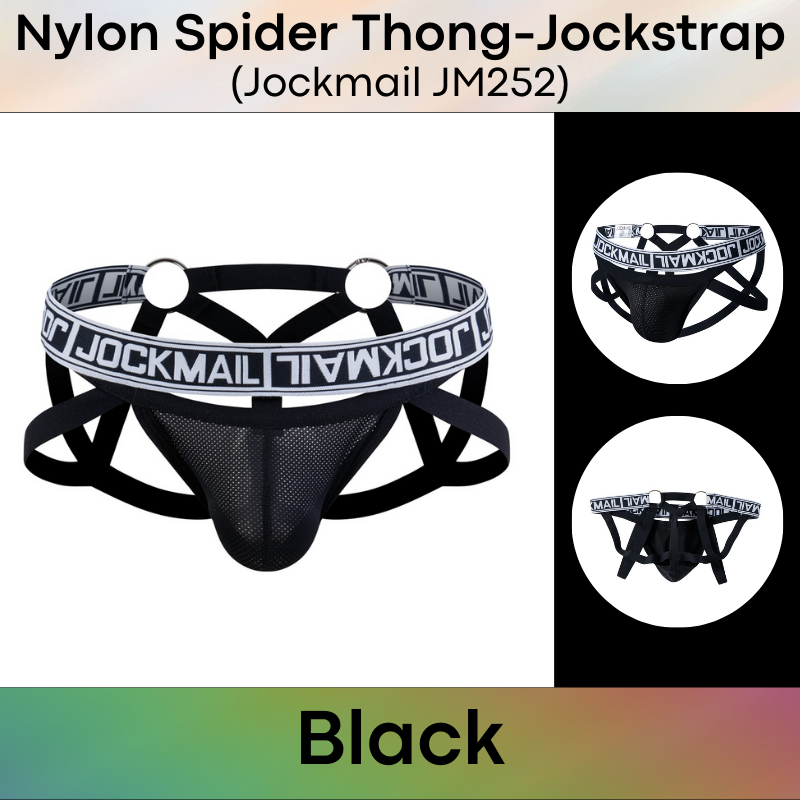 Men's Jockstrap: Nylon Breathable Spider Jockstrap-Thong Combi Underwear (JM252)