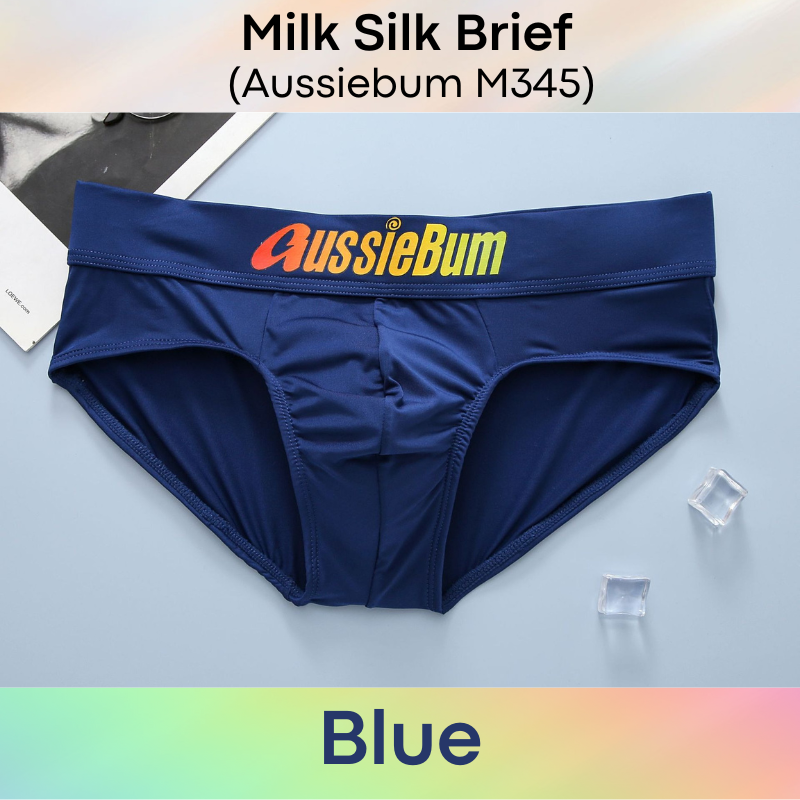 Men's Brief : Milk Silk Brief with Double Layer Front Pouch (Aussiebum M345)