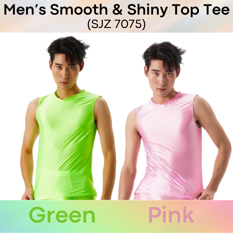 Men's Tee : Silky Smooth Tight Fit Sleeveless Round Neck Tee (SJZ 7075)