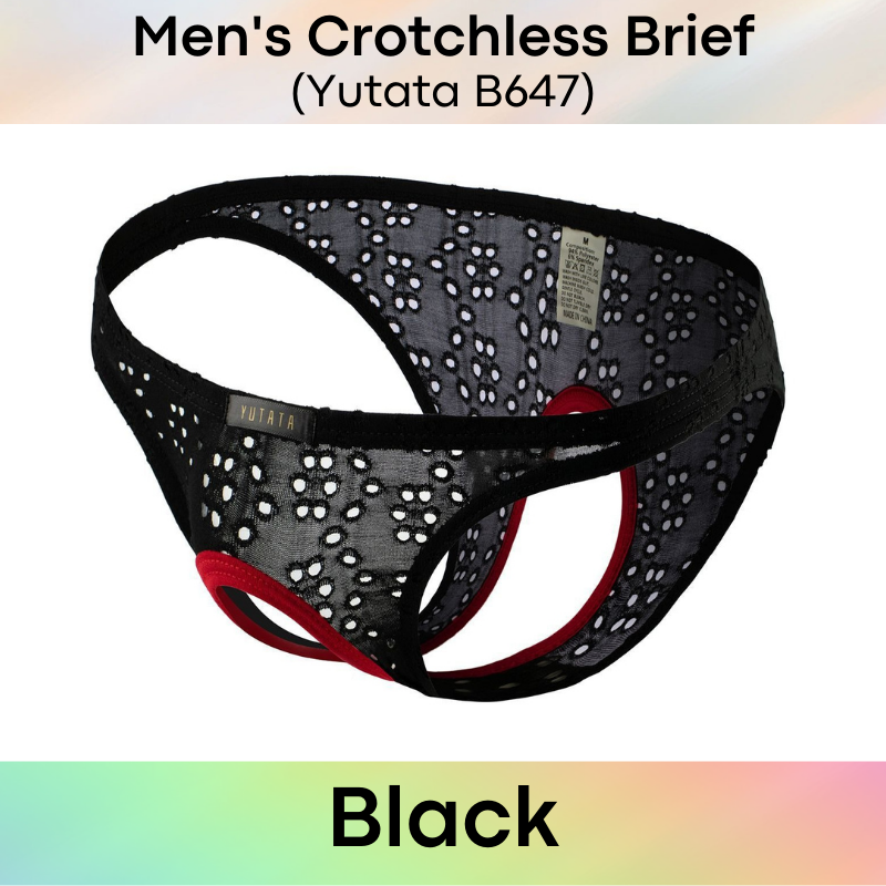 Men's Brief : Crotchless Front/Back Underwear (Yutata B647)