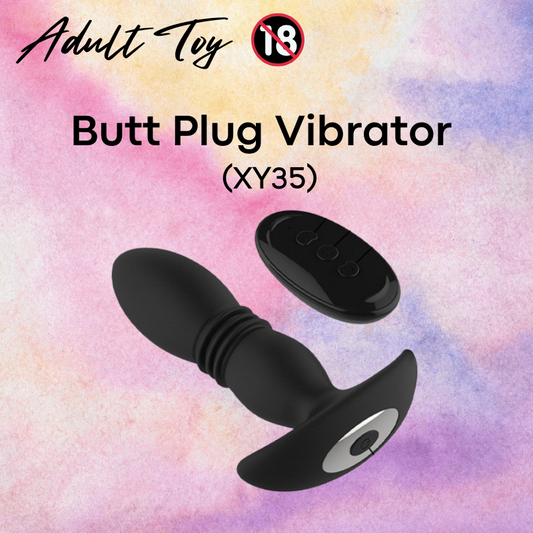 Adult Toy: Silicone Thrusting Vibrator Butt Plug (XY35)