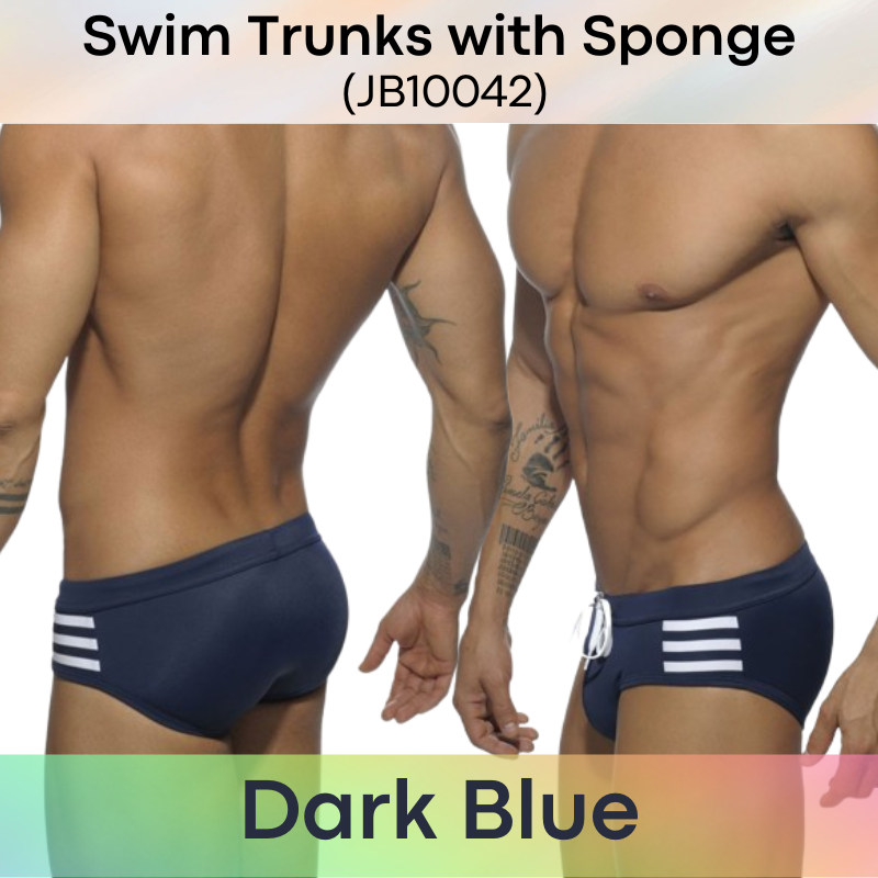 Men's Swimwear: Polyester Boxer Brief Swimming Trunks with Removable Sponge (JB10042)