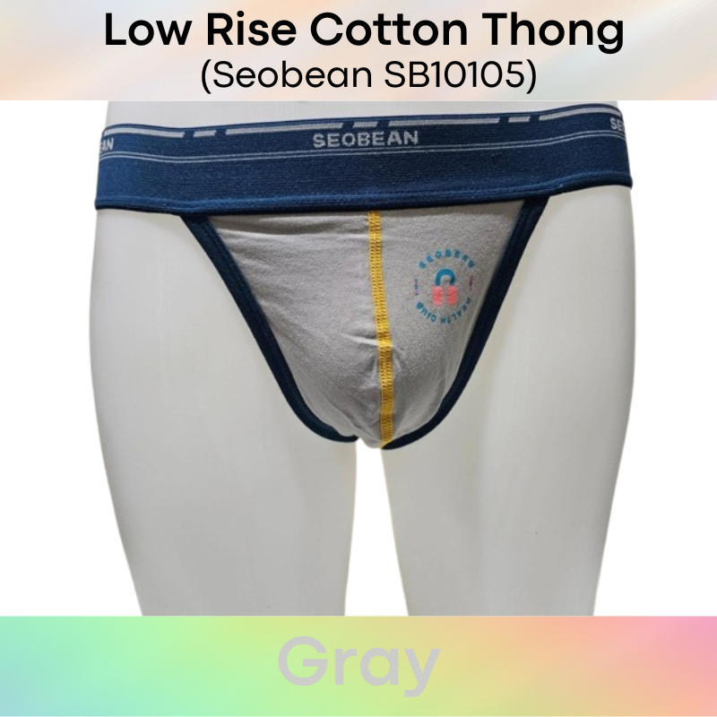 Men's Thong: Cotton Low Rise T Back Thong Underwear (SB10105)