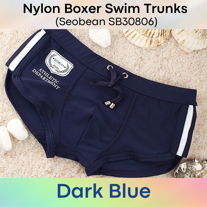 Men's Swimwear: Nylon Low Rise Boxer Swim Trunk with Drawstring (SB30806)