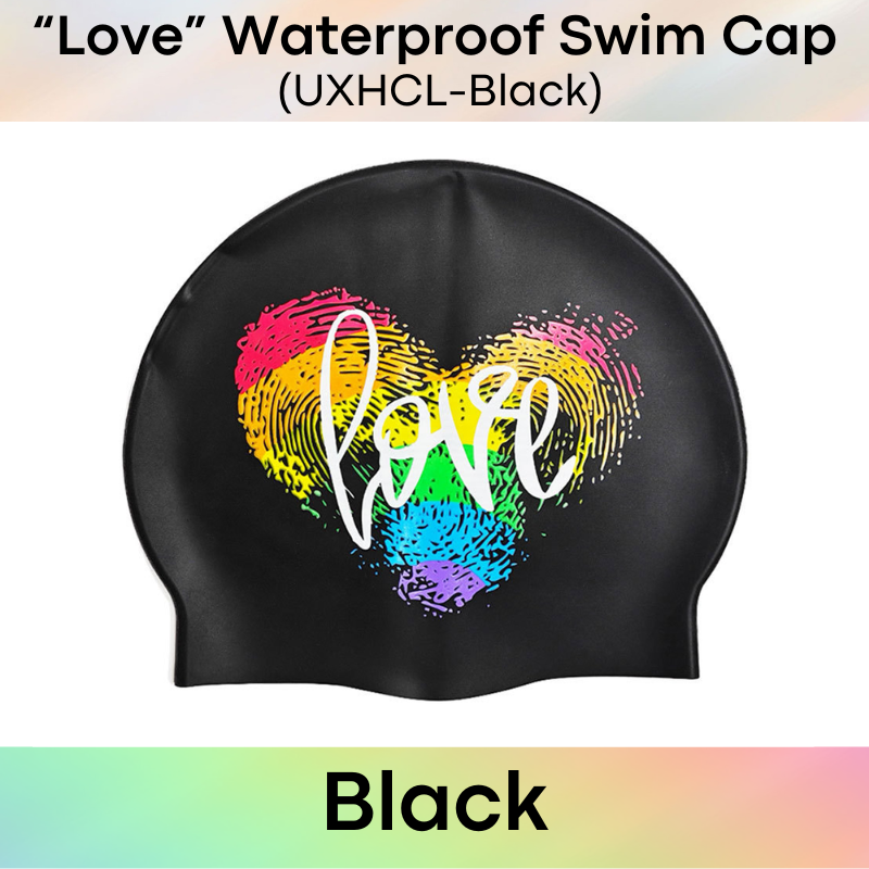 Lifestyle: Silicone Men's "Love Theme" Swimming Cap (UXHCL)