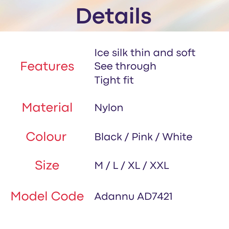 Men's Bodysuit: Nylon Ice Silk Sheer See Through Slim Fit Bodysuit (AD7421)