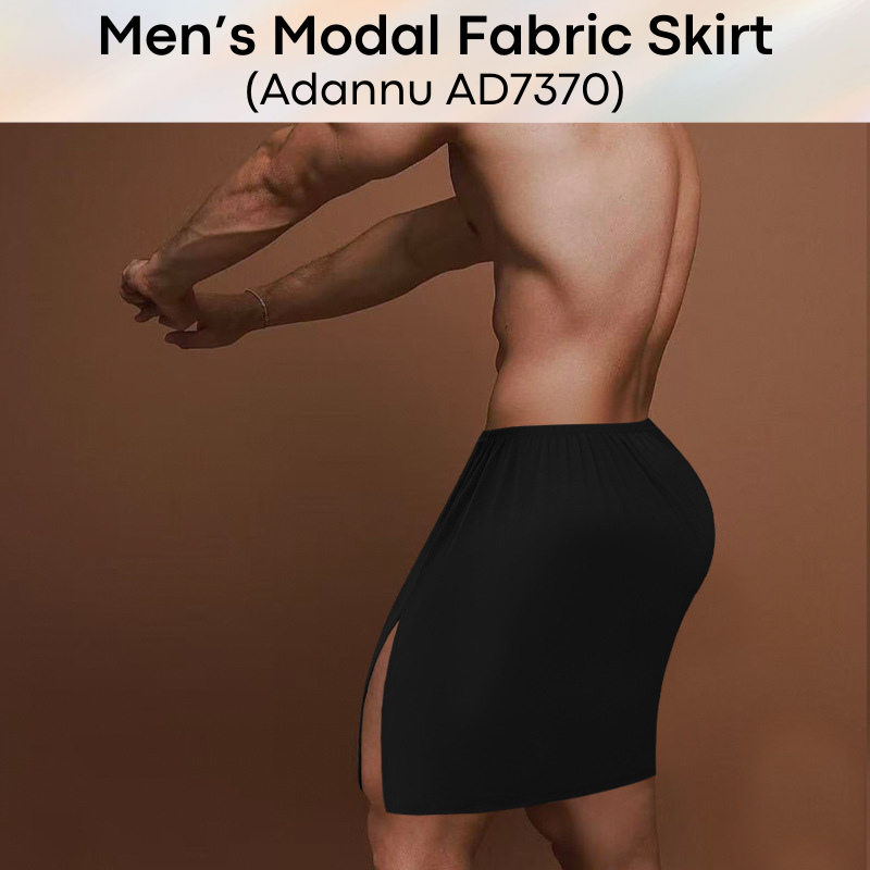 Men's Sleepwear: Modal Fabric Skirt with High Side Slit Opening (AD7370)
