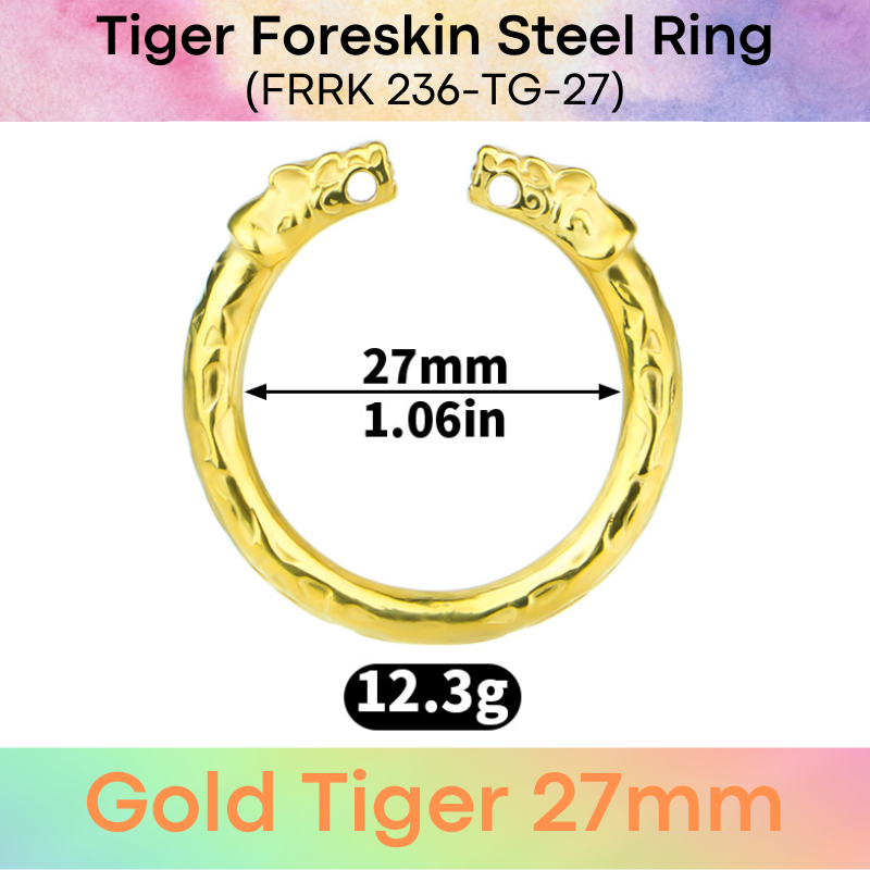 Adult Toy: Men's Foreskin Beast Design 304 Stainless Steel Ring (FRRK236/FRRK237)