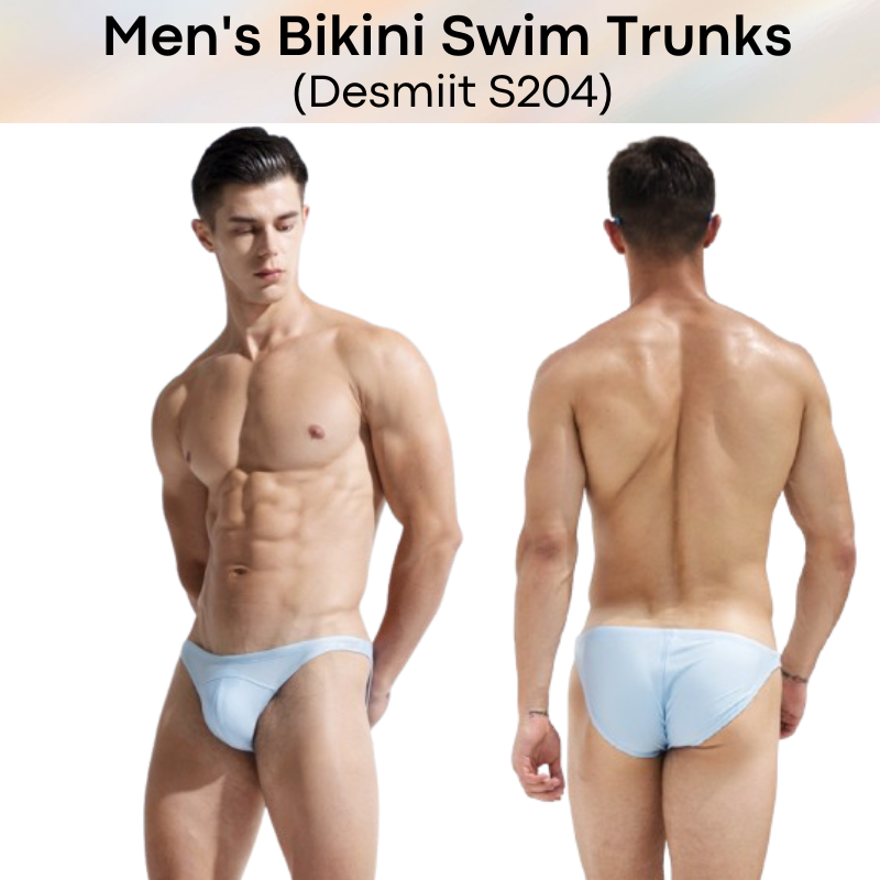 Men's Swimwear : Bikini Swim Trunks with Drawstring (Desmiit S204)